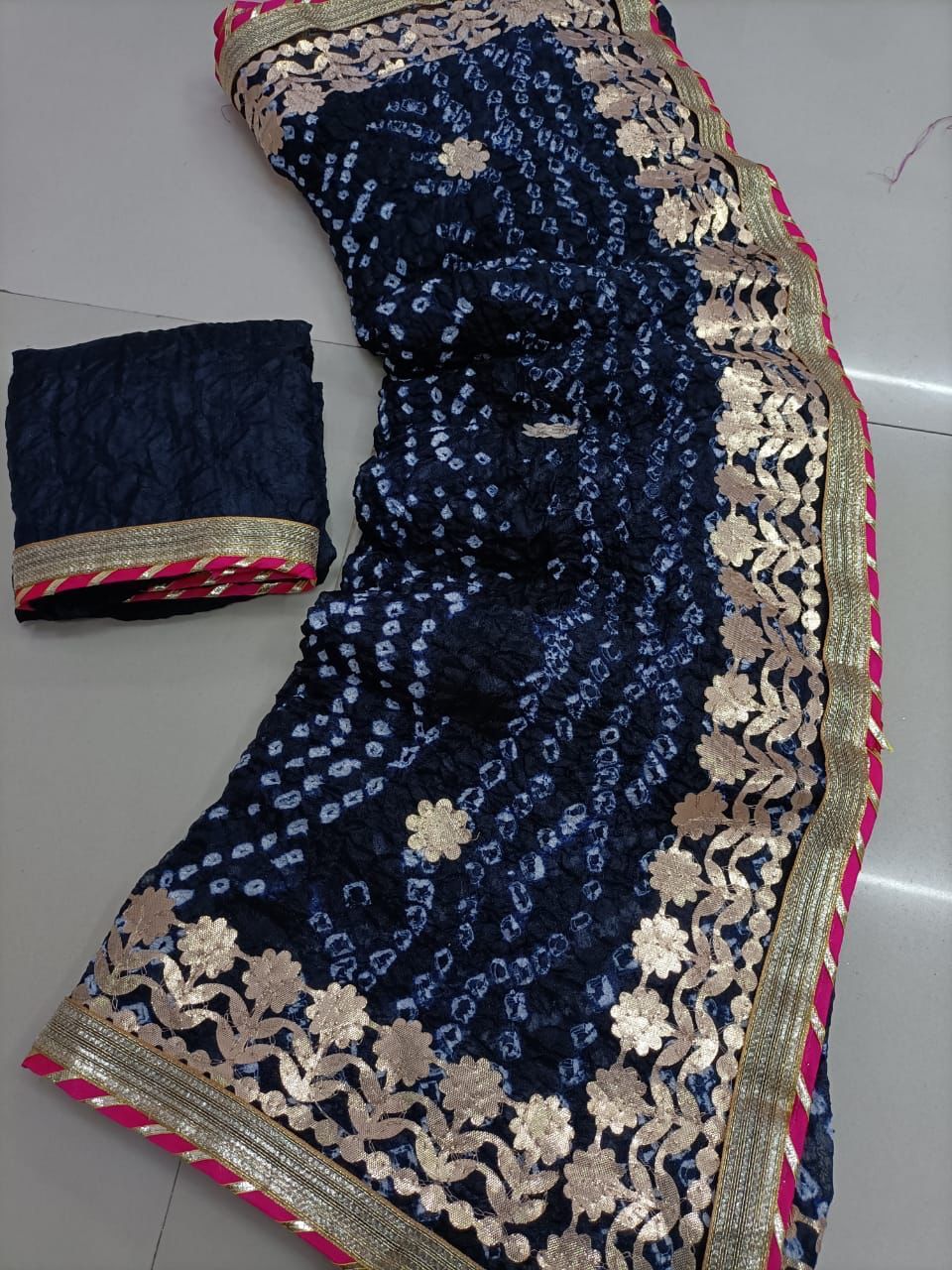 Multicolor bandhani saree