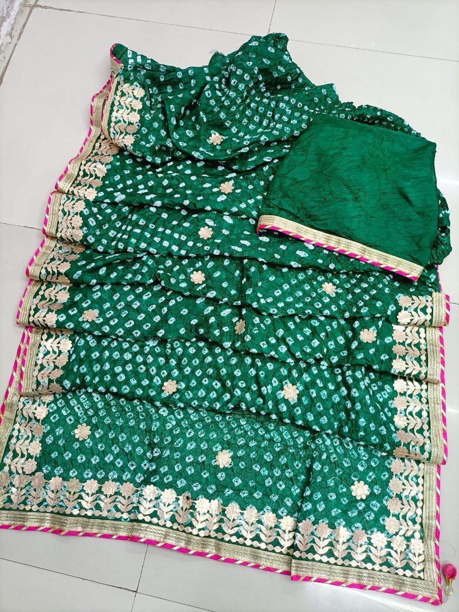 Multicolor bandhani saree