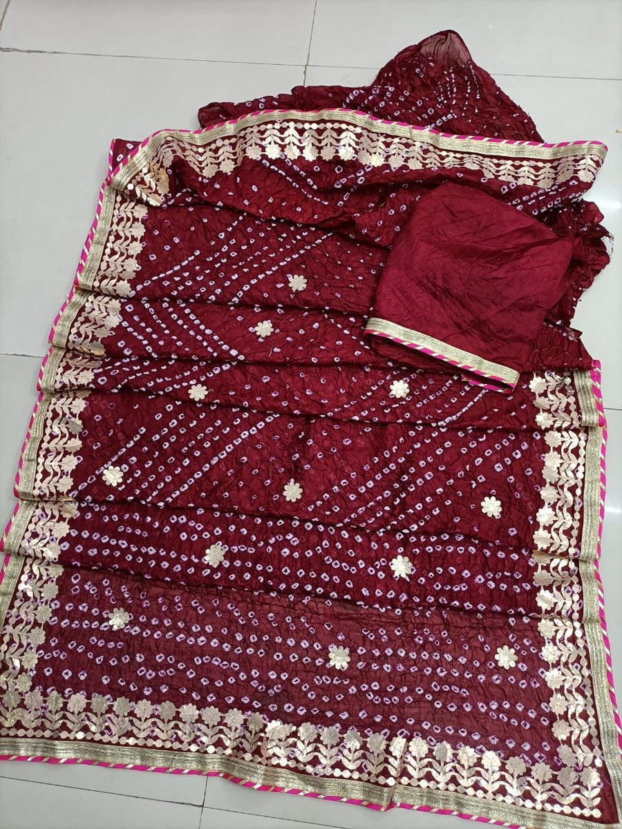 Multicolor bandhani saree