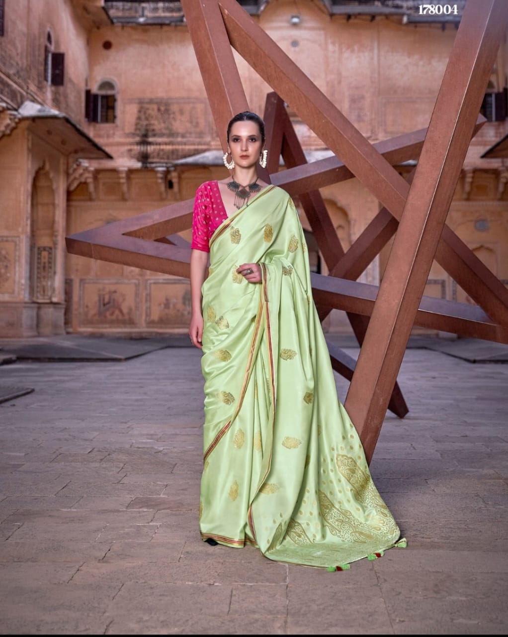 Amazing Satin Pastel Saree