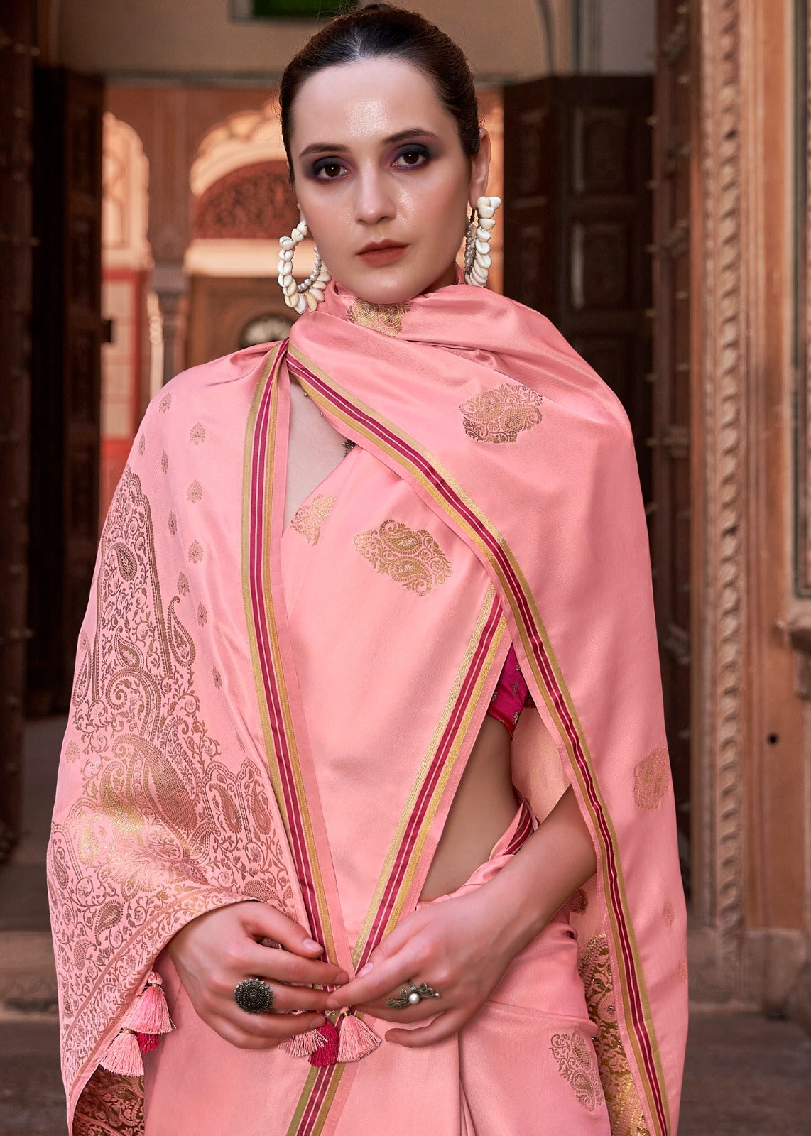 Amazing Satin Pastel Saree