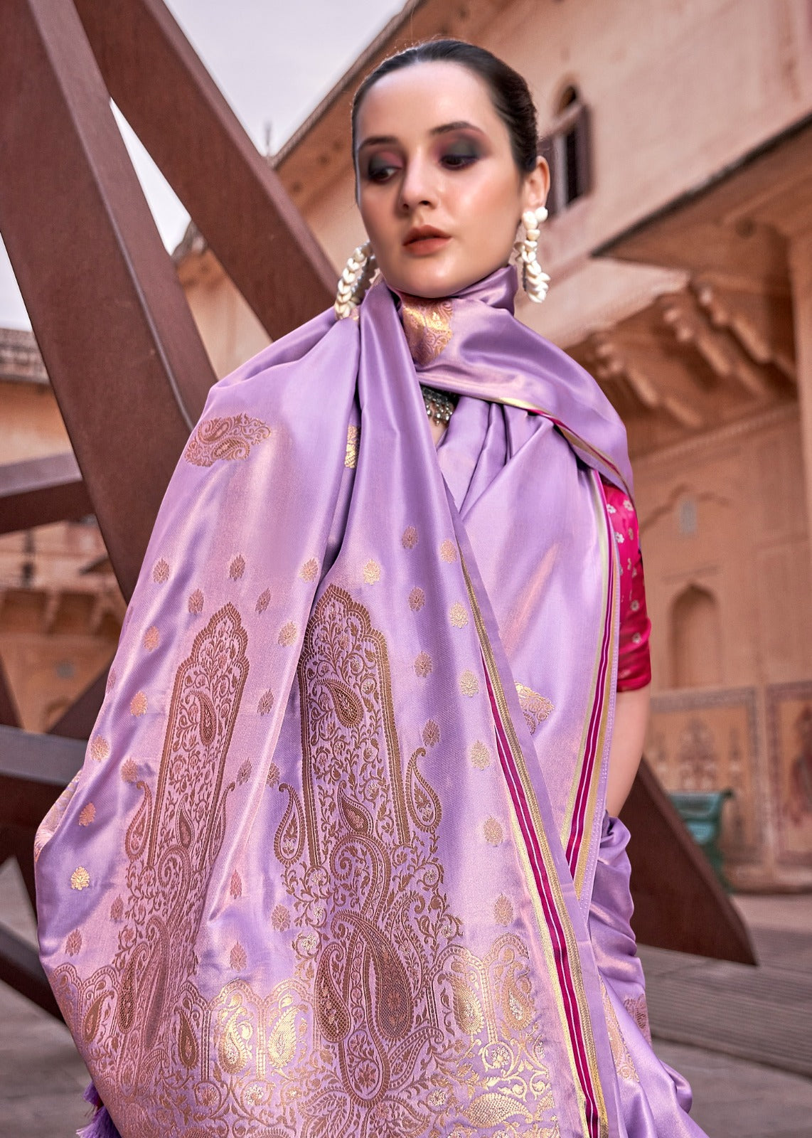 Amazing Satin Pastel Saree