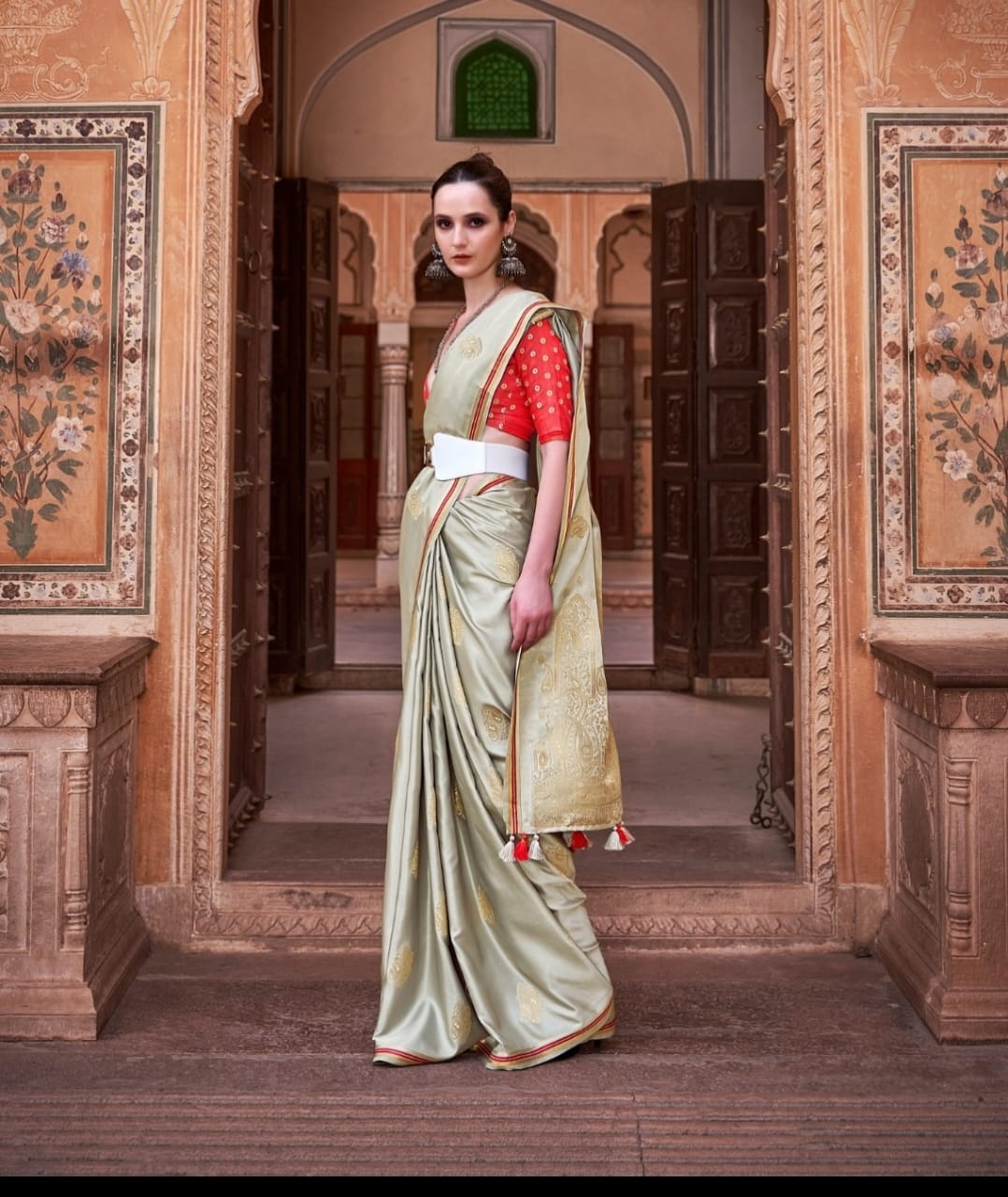 Amazing Satin Pastel Saree