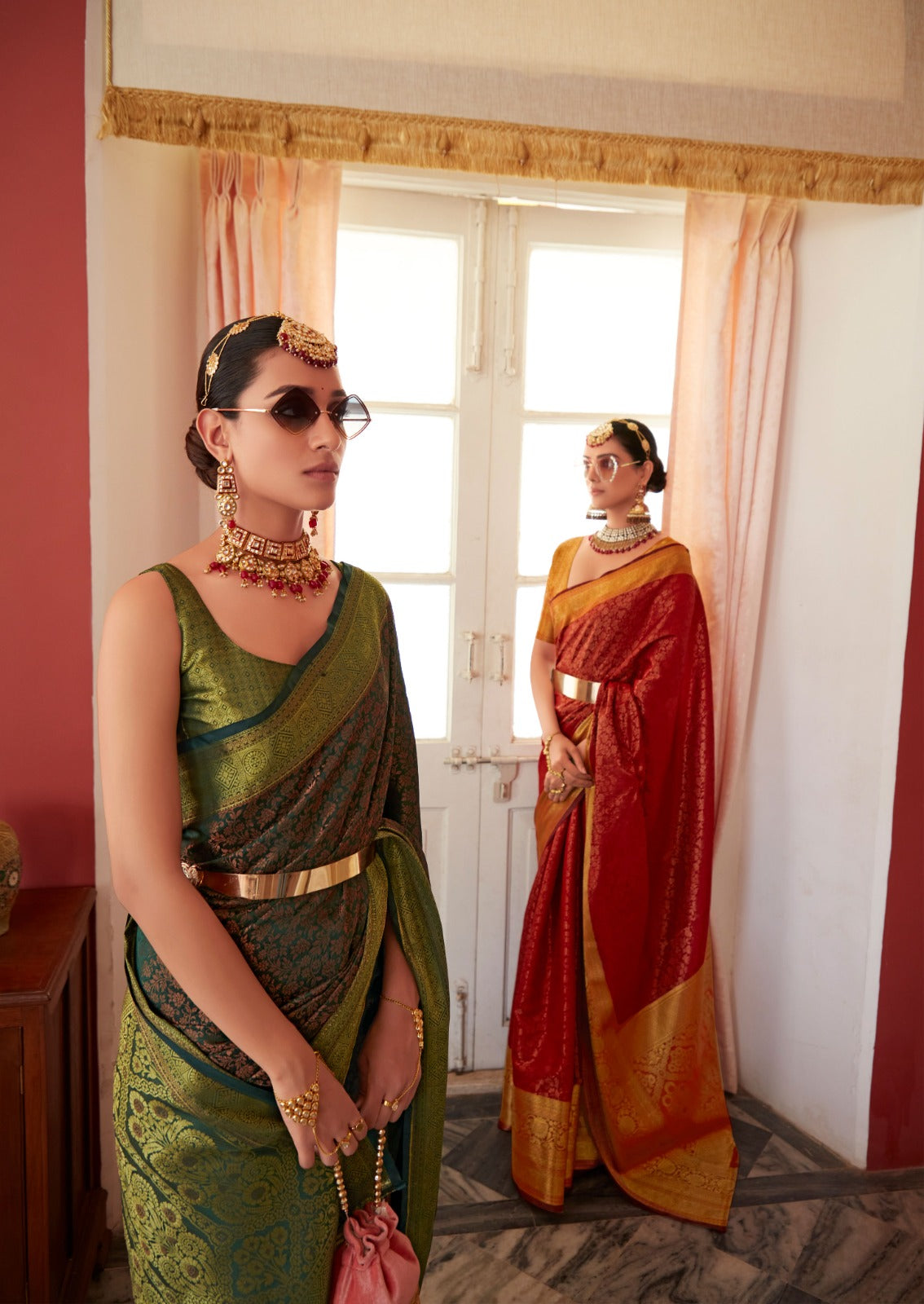 Copper zari kanjeevaram