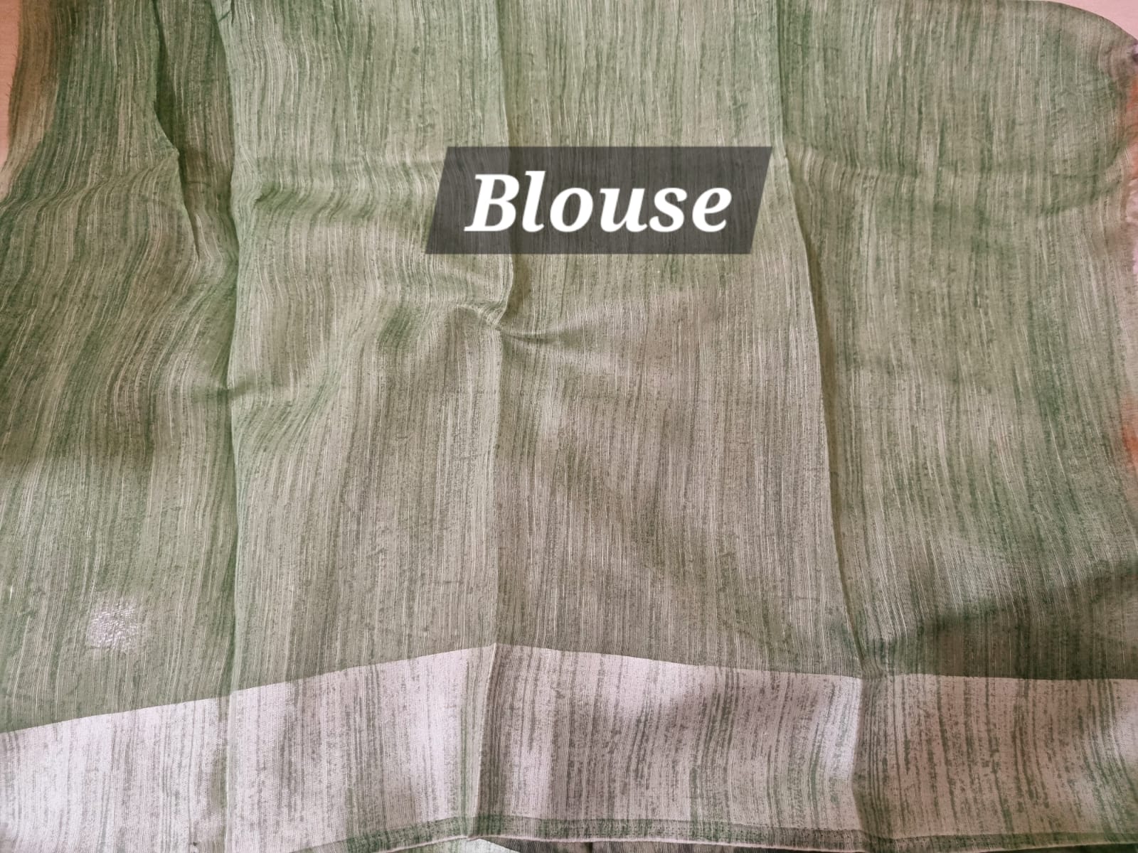 floral digital print linen cotton pista green saree