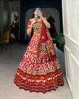 Tussar Silk Patola Print With Foil Work lehenga