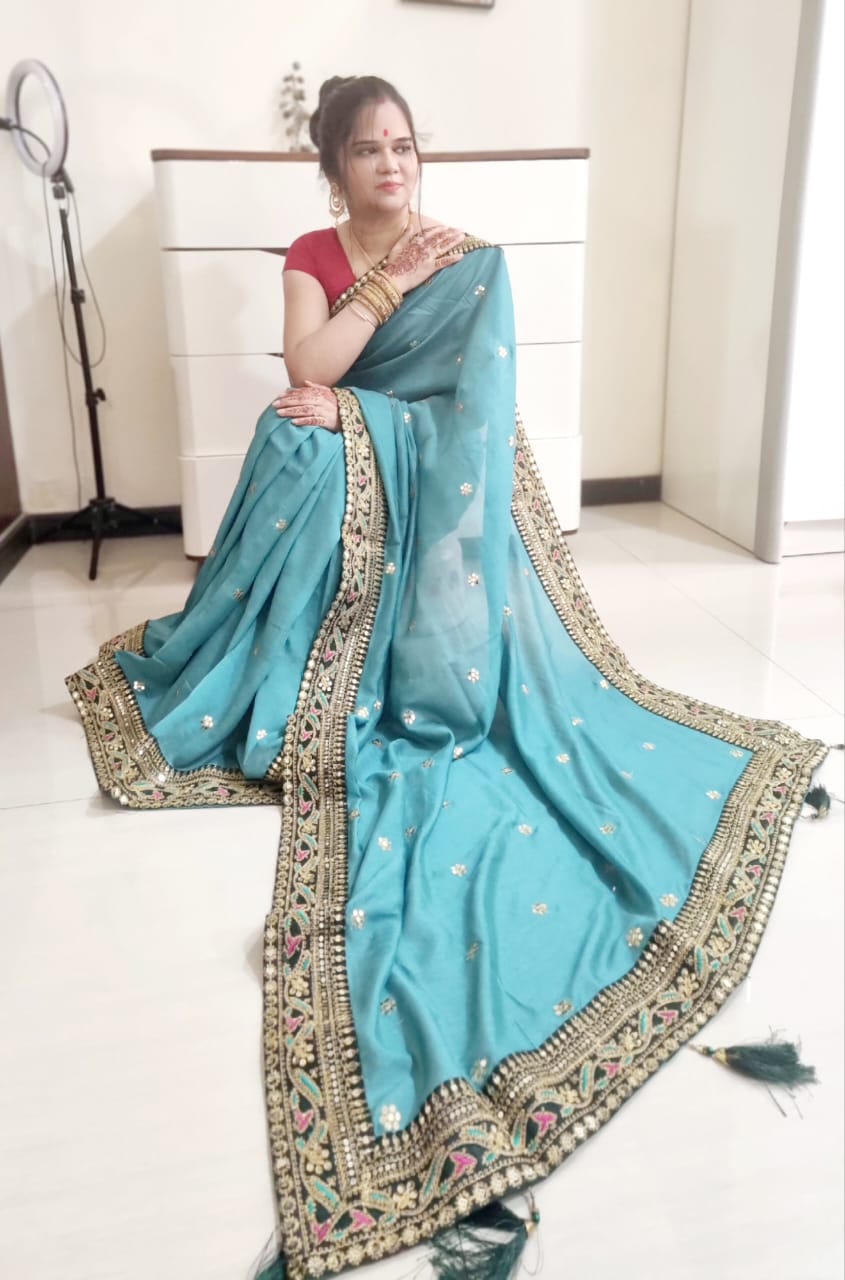 Vichitra silk saree