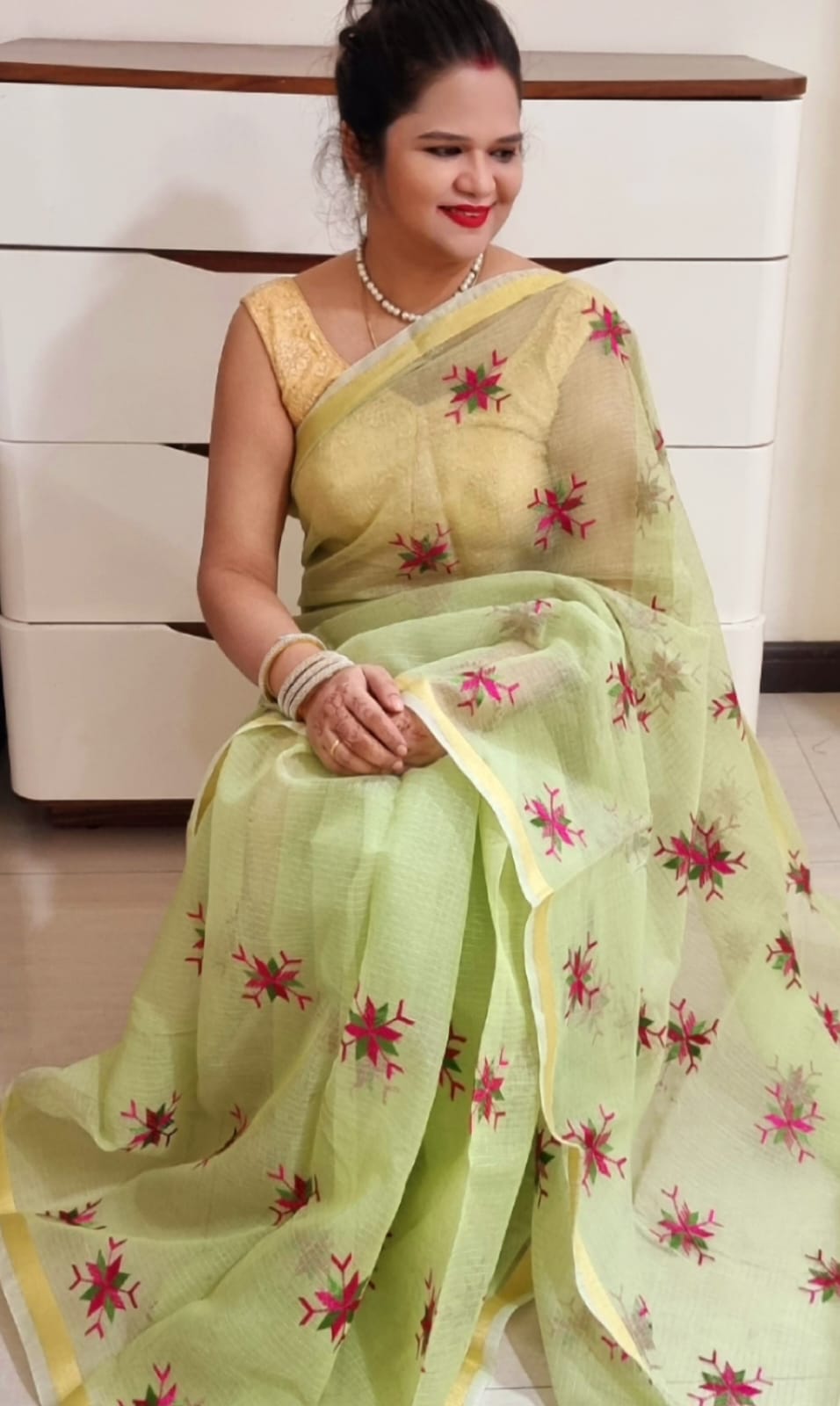 kota doria embroidery saree