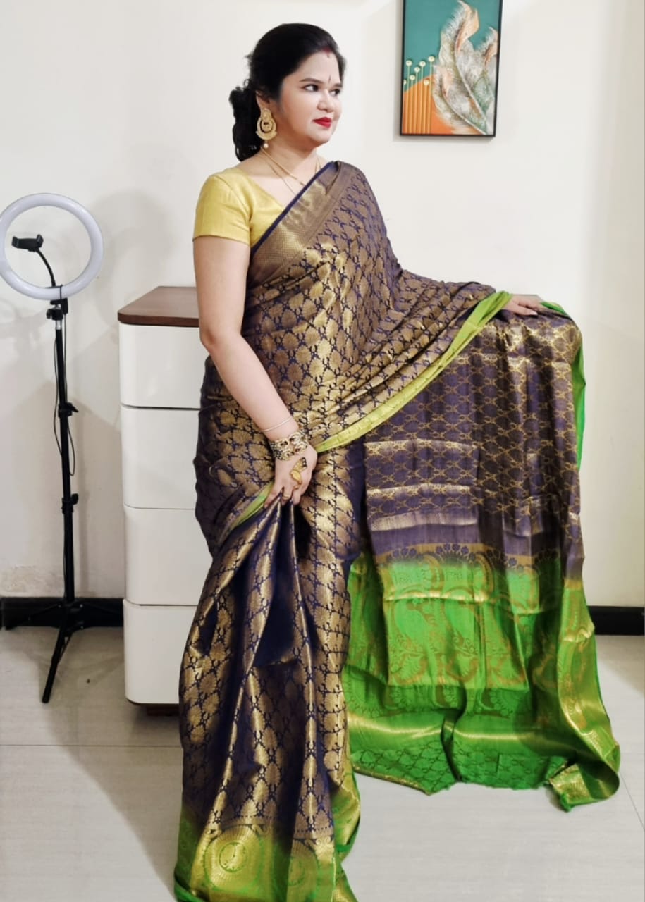 South  silk golden zari  weaving saree