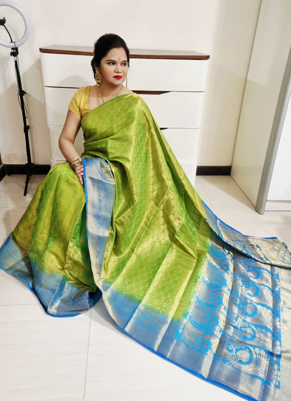 South  silk golden zari  weaving saree