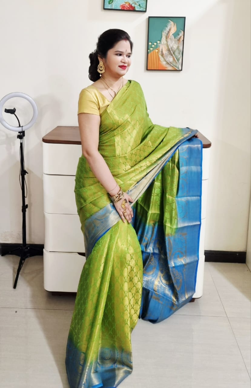 South  silk golden zari  weaving saree