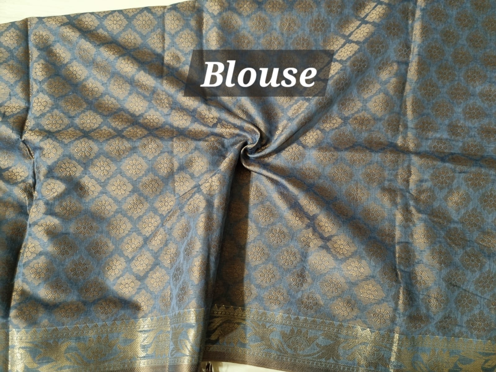 copper zari weaving soft linen cotton saree