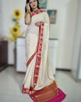 Mysore silk saree -  White