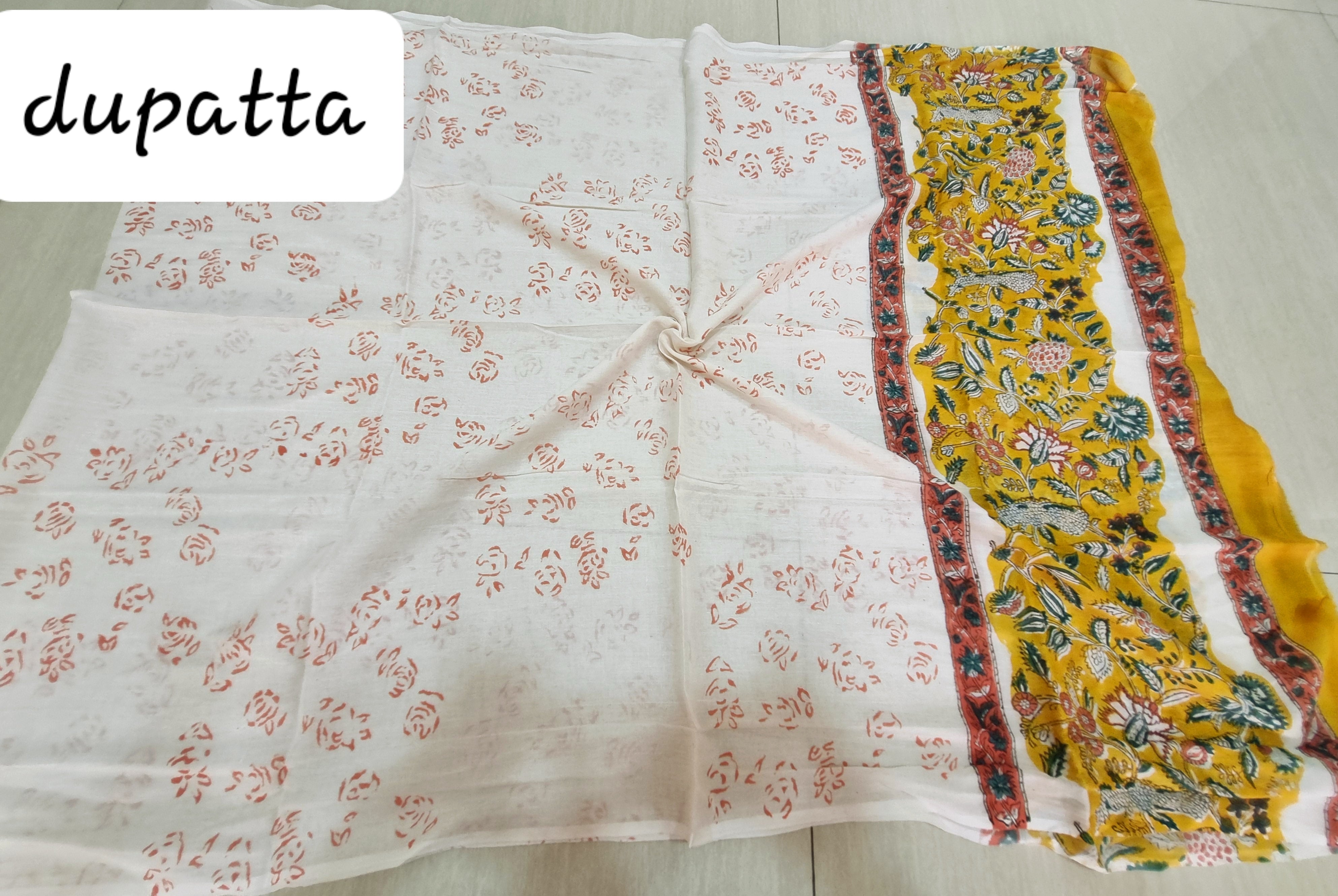 कॉटन हैंडब्लॉक ड्रेस सामग्री