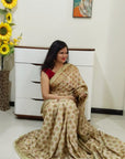 Beige multicolor thread work Phulkari