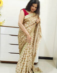 Beige multicolor thread work Phulkari