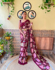 Ready to wear embroidered work saree