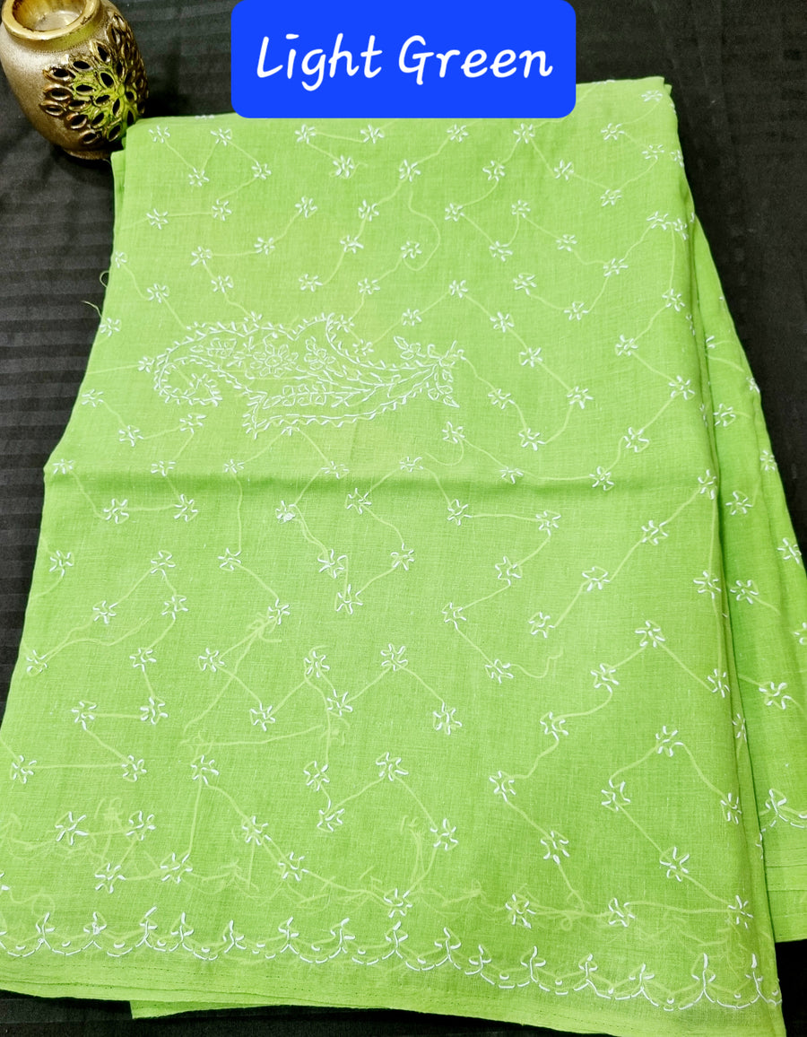 COTTON CHIKANKARI SAREE