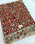 Kalamkari silk maroon (Machilipatnam) pedana work saree