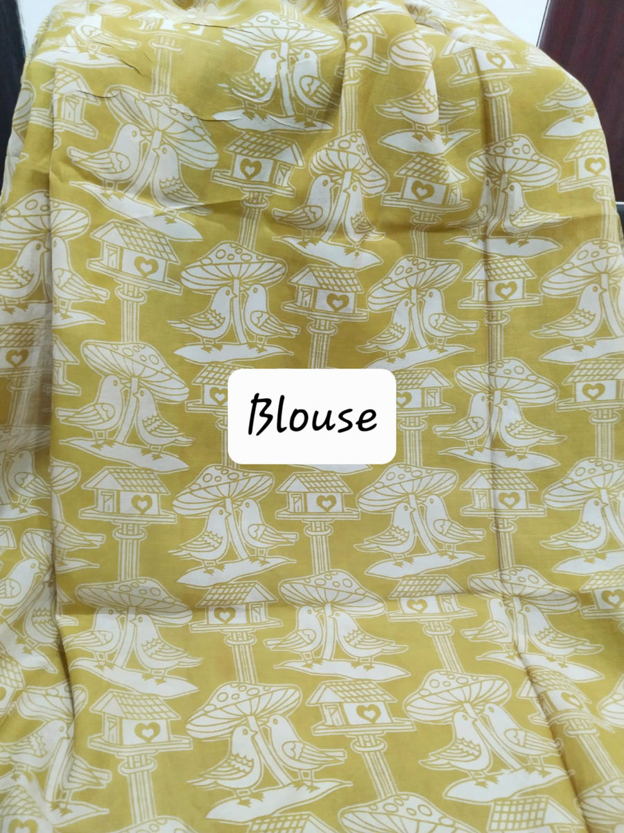 Kalamkari silk dark grey and yellow  (Machilipatnam) pedana work saree