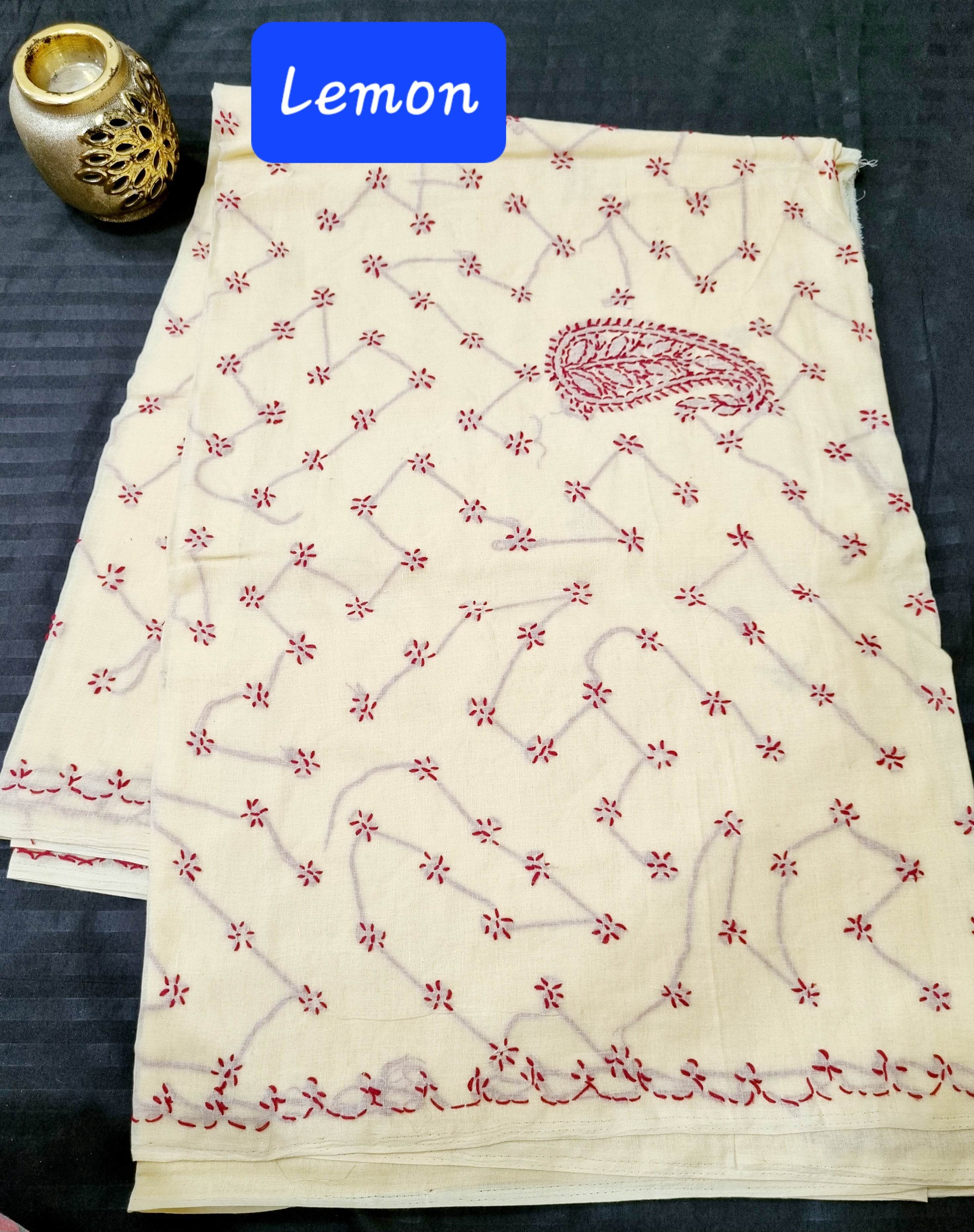 COTTON CHIKANKARI SAREE