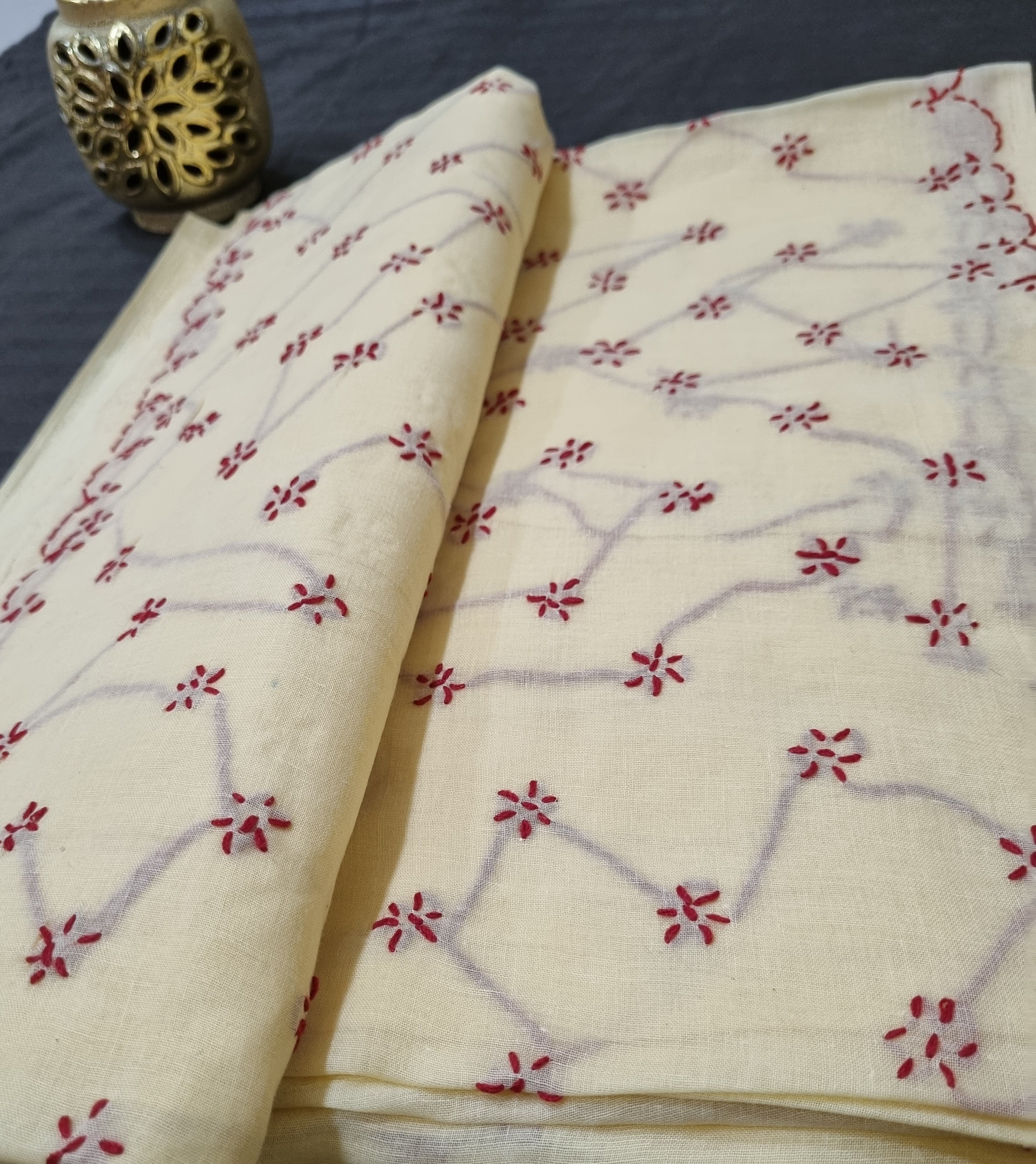 COTTON CHIKANKARI SAREE