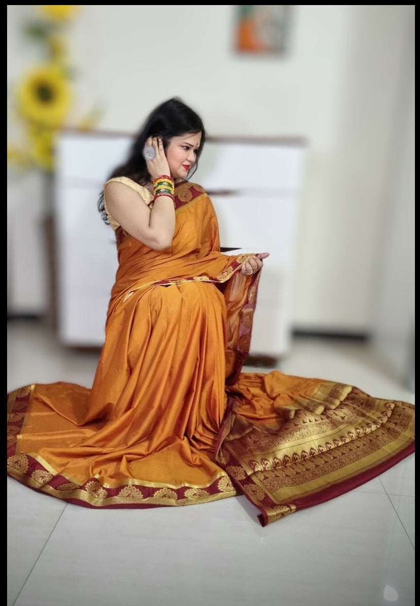 Mysore silk saree - Mustard