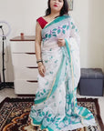 Soft Bengal tant cotton white saree