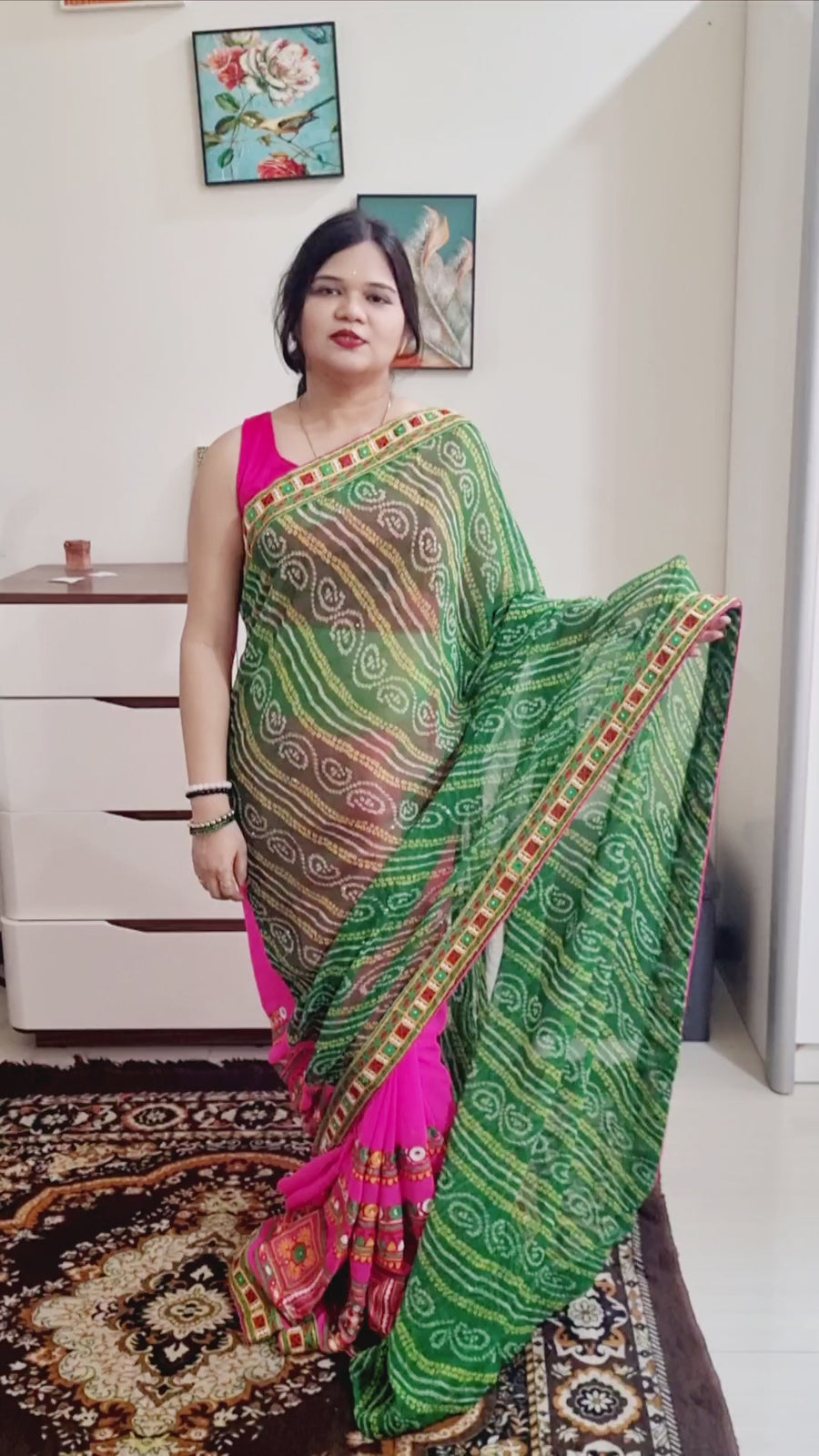 Gujrati kutch work Gamthi Saree