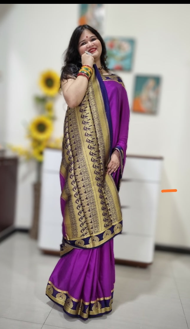 Mysore silk saree - Purple