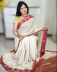 Mysore silk saree -  White